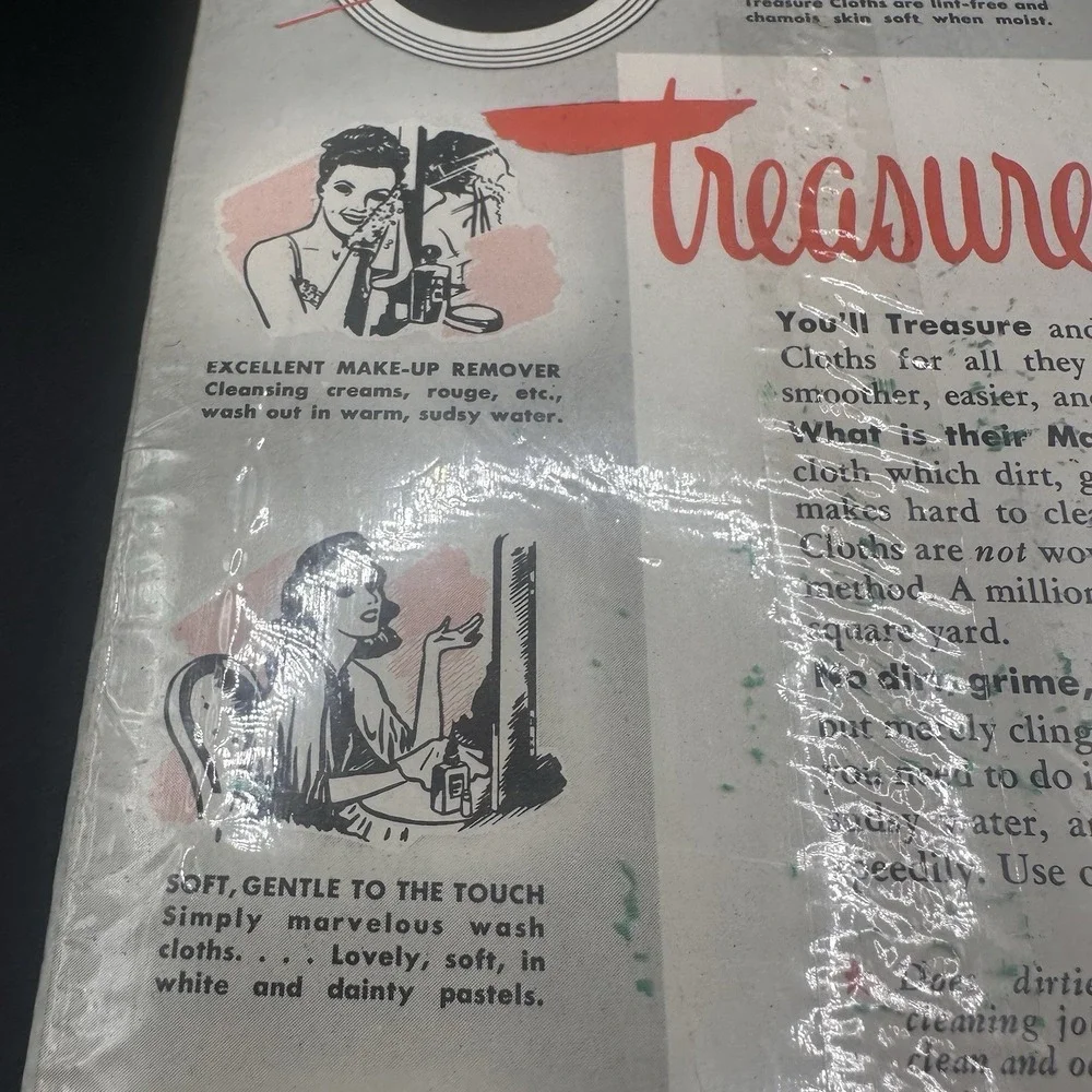 Vintage Old Stock Herb Jones Treasure‎ Cloths Non-Woven Cleaning 5 Pack New NIP